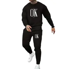 URBAN PLUS - Conjunto hombre buzo y pantalon ok sudadera negra