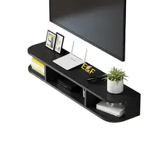 GENERICO - Repisa Flotante Tv Nórdica De 90cm Con Pasa Cable Wengue