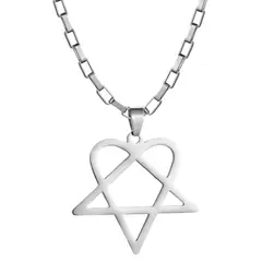 GENERICO - Collar Heartagram de Acero Inoxidable
