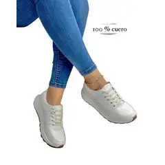 EVEGONZ - Tenis de Cuero Deportivo Para Mujer Moda