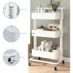 GENERICO - CARRITO AUXILIAR ORGNIZADOR 3 NIVELES MULTIUSO
