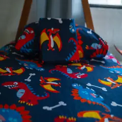 GENERICO - Juego de sabanas microfibra infantil estampado dinosaurio Sologar