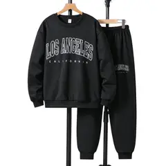 URBAN PLUS - Conjunto hombre y niño sudadera negro