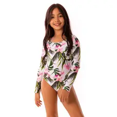 GENERICO - Vestidos- trajes de baño Enterizos Manga Larga Para Niña con Filtro UV