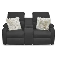 ELITE LIVING - SOFA RECLINABLE NEW RET 2 PUESTOS GRIS PLOMO MICROFIBRA