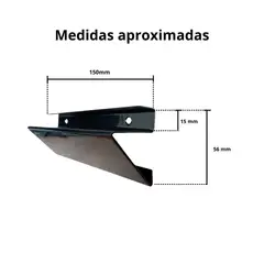 GENERICO - Perfil Para Repisas - Mesas - En Aluminio - Negro X 15mm
