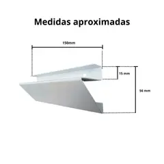GENERICO - Perfil Para Repisas - Mesas - En Aluminio - Blanco X 15mm