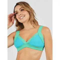 HABY - Top de Baño Triangular para Mujer Aguamarina