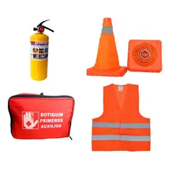 NACIONAL - EXTINTOR 5 LB + BOTIQUIN + CONO RETRACTIL X 30 CM + CHALECO
