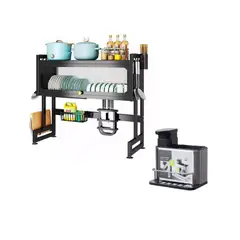 INNOVA - Platero Escurridor De Platos Organizador Tapa + Dispensador