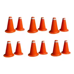 NACIONAL - DOCENA CONOS PLASTICOS PARA DEMARCACIÓN ENTRENAMIENTO 16 CM
