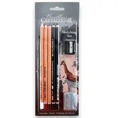 CRETACOLOR - Set De Dibujo Pasteles Carboncillo Goma Sacapunta
