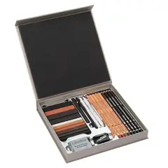 CRETACOLOR - Set De Dibujo X25 Piezas Pasteles Carboncillos