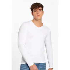 DIANE & GEORDI - Camiseta cuello V (4137) - Blanco