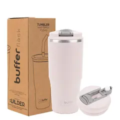 BUFFER FLASK - Mug Vaso Termo Agua Cafe 700 Acero Inox + Tapas - Rosa claro