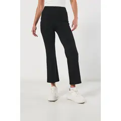 KOAJ - Pantalón flare negro con tiro alto y bota ancha corta MUJER