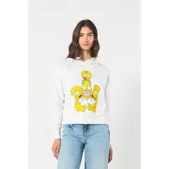 KOAJ - Buzo crema claro con capota y diseño de Los Simpson MUJER