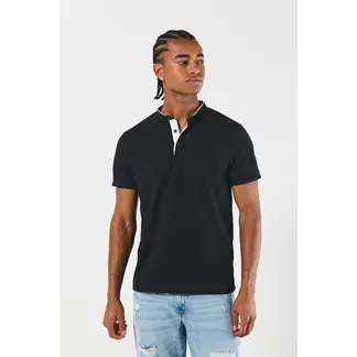 KOAJ - Camiseta polo unicolor con cuello nerú y texturas Hombre