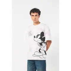 KOAJ - Camiseta oversize de Mickey lila tie dye con manga corta HOMBRE