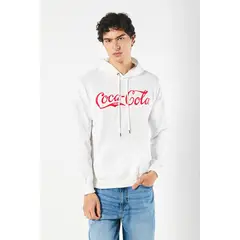 KOAJ - Buzo con capota crema claro y diseño rojo de Coca-Cola HOMBRE