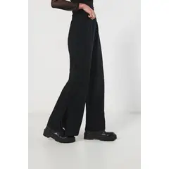KOAJ - Pantalón negro flare con tiro alto y bota ancha con abert MUJER