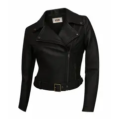 MODA EN CIRCUITO - Chaqueta Cruzada en Cuero - tex Corta para Mujer