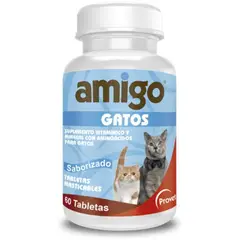 BOEHRINGER INGELHEIM - Amigo Gatos Suplemento Alimenticio Vitamínico Gatos 60Tabletas