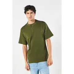 KOAJ - Camiseta para hombre unicolor en algodón, fit oversize Hombre