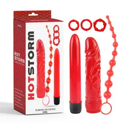 GENERICO - Kit Vibrador con Anillos Hot Storm