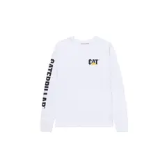 CAT - Buzo Hombre TRADEMARK BANNER L/S Blanco
