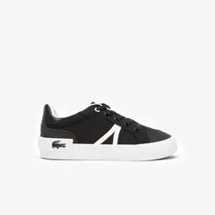 LACOSTE - Tenis Casuales Original Negro Para Niños