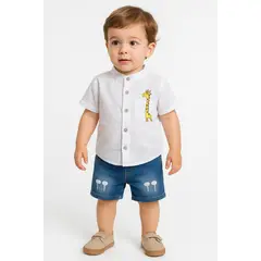 LUSOLSI - Niños ropa conjuntos de vestir bebes elegantes camisa y pantalón