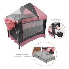 HAPPY BABY - Cuna Colecho Bebe Happy Baby Silver Rosa