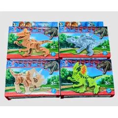 GENERICO - Pack X 4 Juegos bloques de armar DINOSAURIOS
