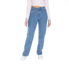 DREAMER - JEAN WIDE LEG TEXTURIZADO PARA MUJER_.