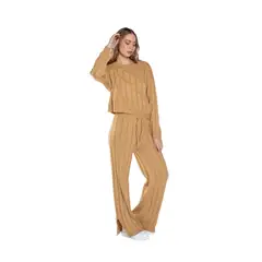 DREAMER - SET COMFY TEJIDO CAFE PARA MUJER_.