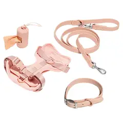 GENERICO - Set de paseo para mascotas Talla L Rosado