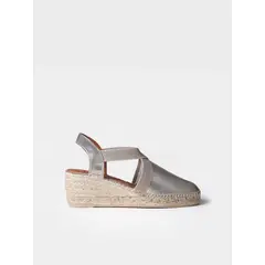 TONI PONS - Alpargatas plateadas cuña TOSSA