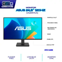 ASUS - MONITOR 25 120HZ - 1MMS / PANEL IPS - FHD - VA259HGA Eye Care