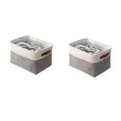 GENERICO - X2 CESTA CESTO ORGANIZADOR PLEGABLE CAJA ALMACENAMIENTO