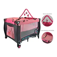 MAXIBABY - Cuna Corral Para Bebe Mecedora Toldillo 2nivel Cambiador
