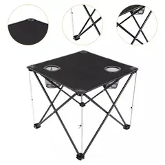 GENERICO - Mesa Plegable Para Camping Con Porta Vasos W04