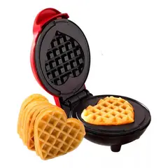 GENERICO - Waflera Mini Personal Guaflera Corazon Antiadherente 350 W