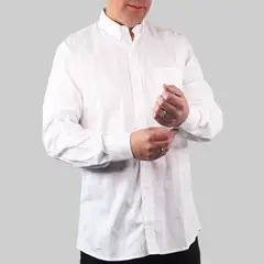 LEC LEE - Camisa Manga Larga Hombre Blanca