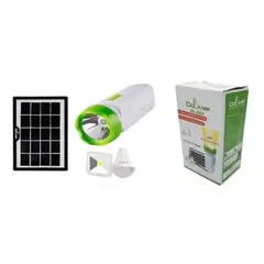 GENERICO - Kit Linterna Recargable 3w Portátil Liviana Con Panel Solar