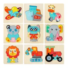 GENERICO - Rompecabezas De Diferentes Figuras De Madera Para Niños