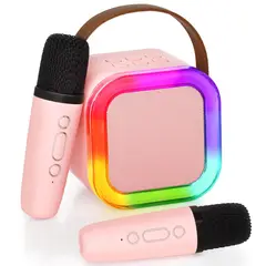 GENERICO - Parlante Altavoz Bluetooth Portátil Karaoke 2 Micrófonos