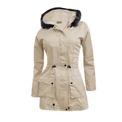 MODA EN CIRCUITO - Chaqueta en dril Parca Forrada En Ovejero para Mujer BEIGE