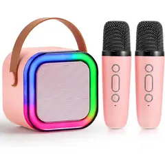 GENERICO - Parlante Altavoz Bluetooth Portátil Karaoke 2 Micrófonos