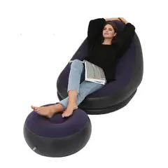 GENERICO - Sillón Inflable Puff Reclinable Cómodo con Posapiés Nuevo